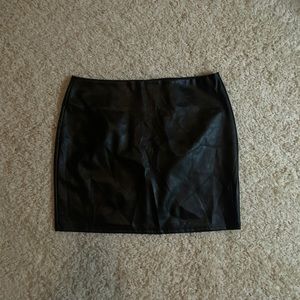 Mini leather skirt